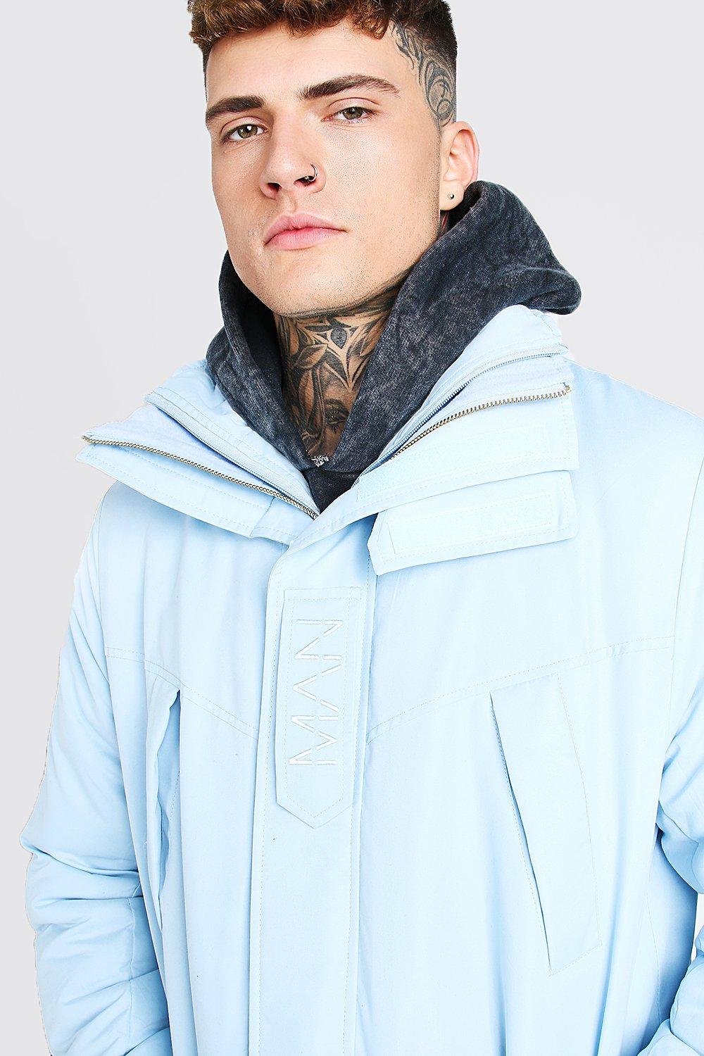 MAN Branded Funnel Neck Ski Jacket boohoo IE
